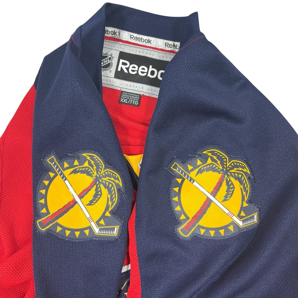 Reebok Florida Panthers NHL Jersey XXL Red Navy Gold Leaping Panther Hockeycore - Picture 6 of 16